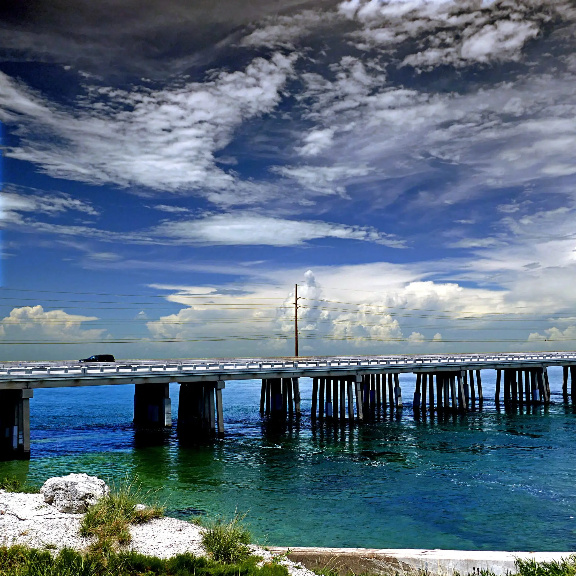 U.S. 1, the Overseas Highway, crossing open water in the Florida Keys